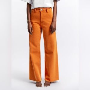 ZARA Orange Wide Leg Jeans